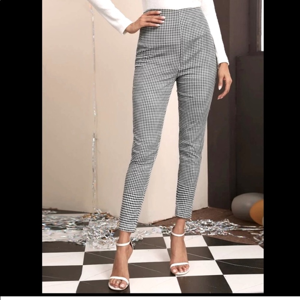 ♟SHEIN Checkered High-Waisted Pants♟